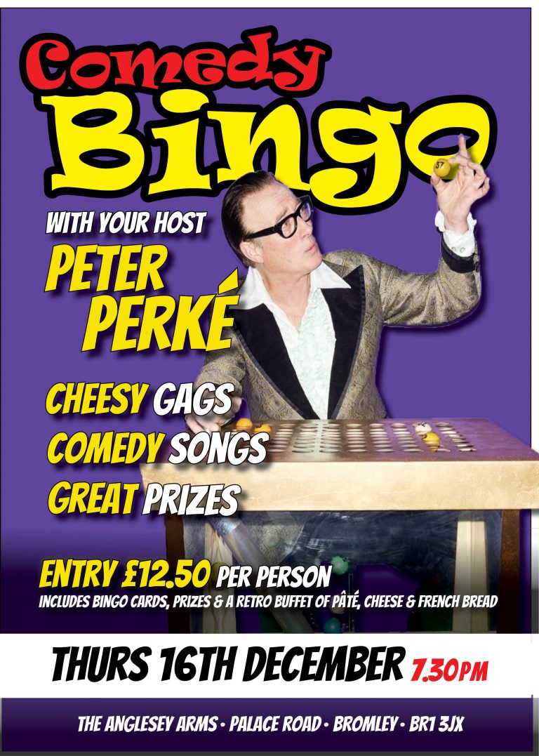 Comedy Bingo at the Anglesey Arms Bromley on December 16th 2021