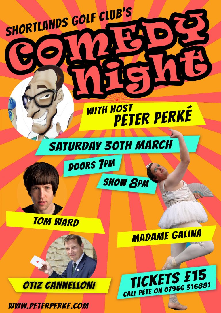 Comedy Night at Shortlands Golf Club - Saturday 30th March 2019
