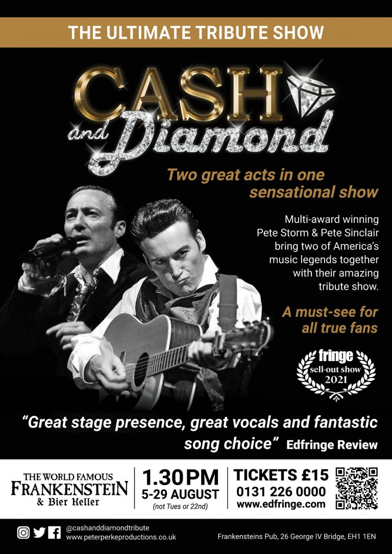 Cash & Diamond Tribute show Edinburgh Festival 2022 poster
