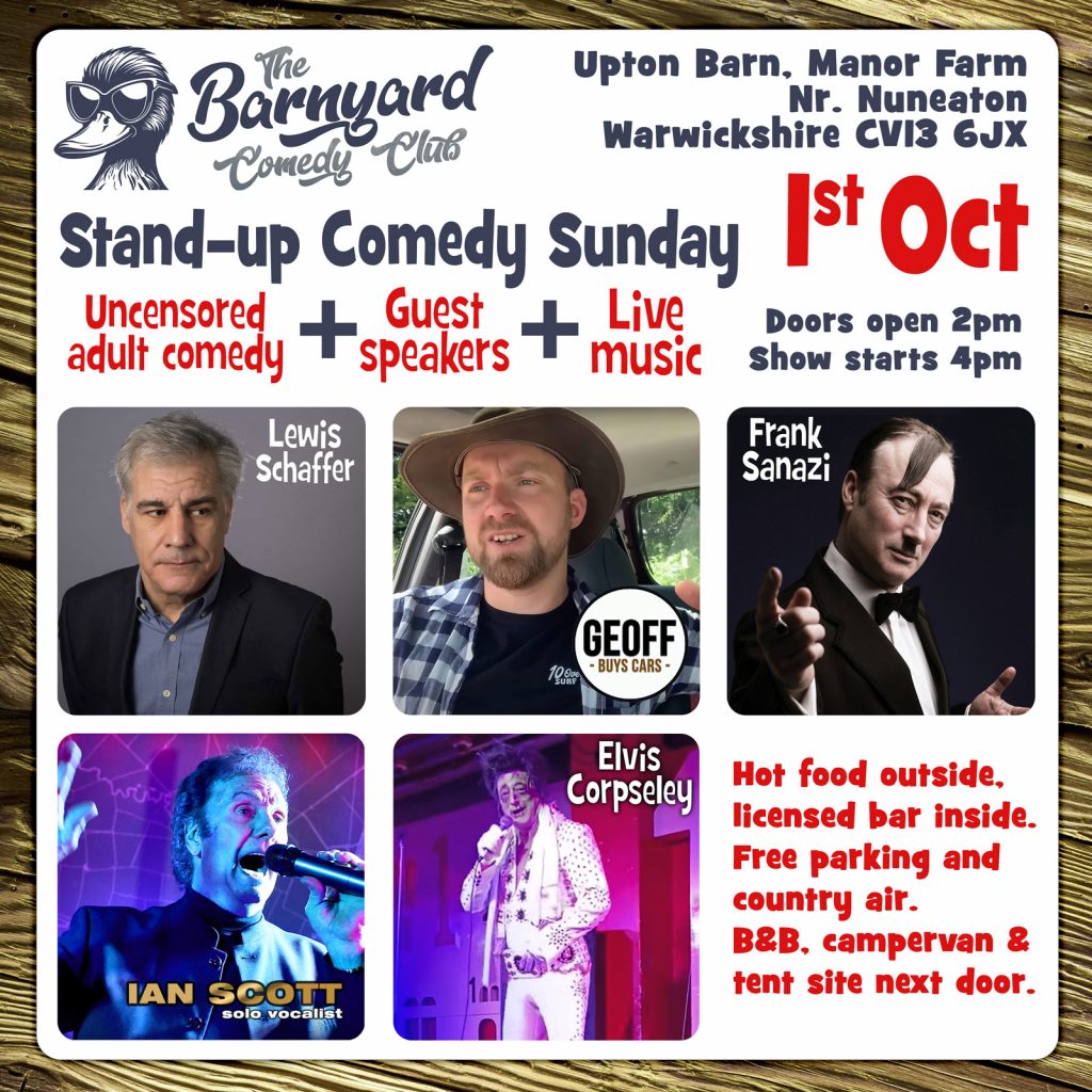 Barnyard comedy club featuring Frank Sanazi and Lewis Schaffer.